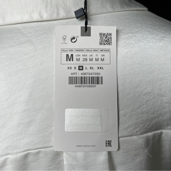 NEW ZARA FLOWY SHIRT WHITE | 4387/247 - Picture 8 of 12